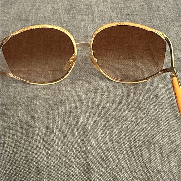 VINTAGE Authentic RARE CHRISTIAN DIOR 2250 10 PHYTON LINED OVERSIZED SUNGLASSES - Picture 10 of 16